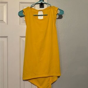 Yellow Sleeveless Asymmetrical Top